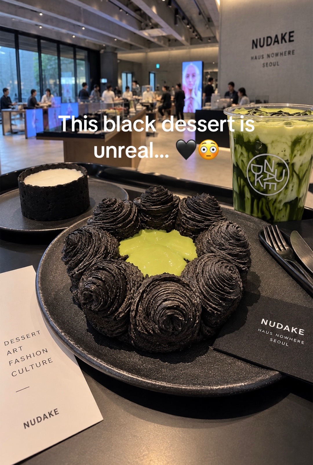 Seoul Bakery's Dramatic Squid-Ink Peak Cake