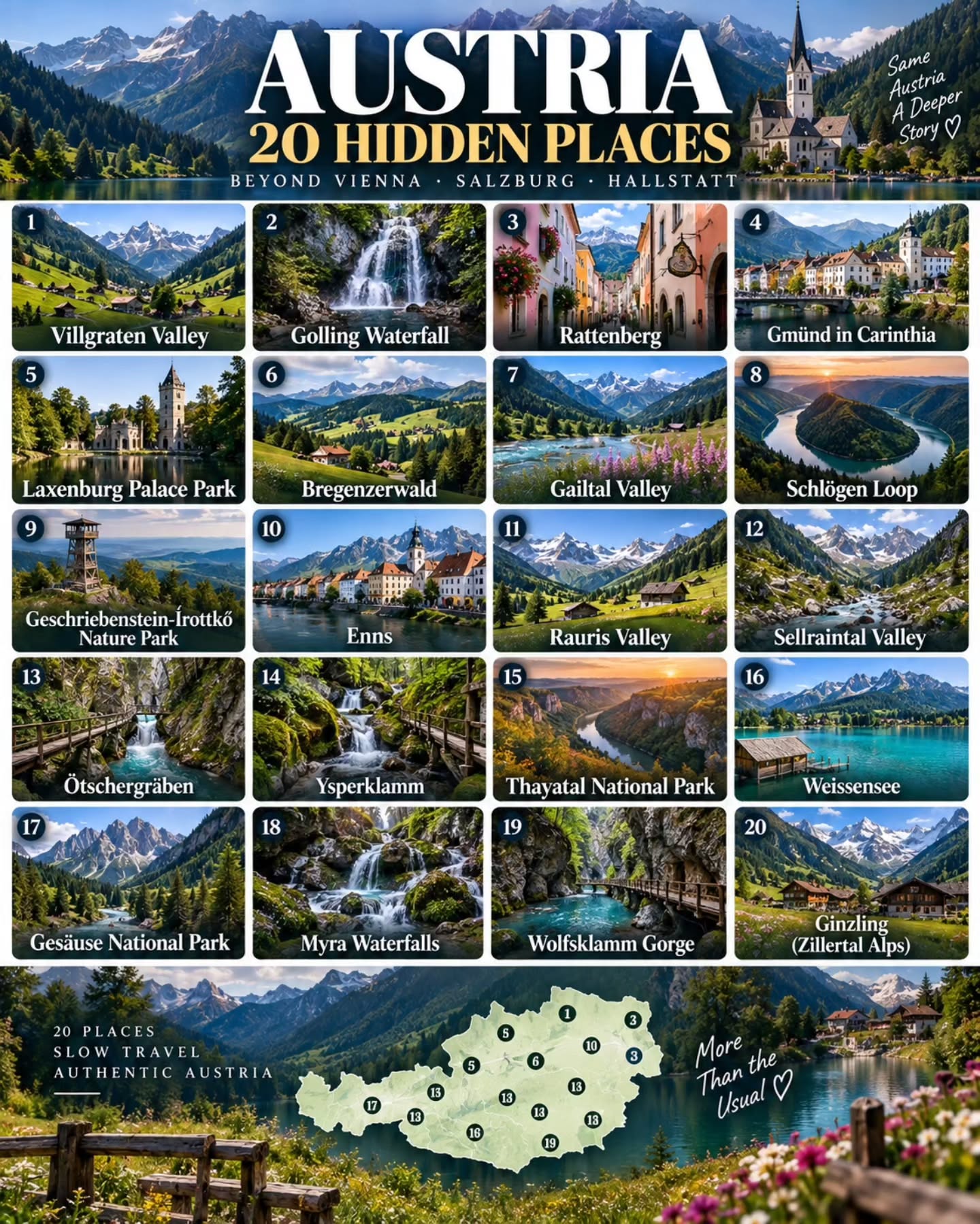 Austria's Hidden Alpine Valleys, Waterfalls, and Towns