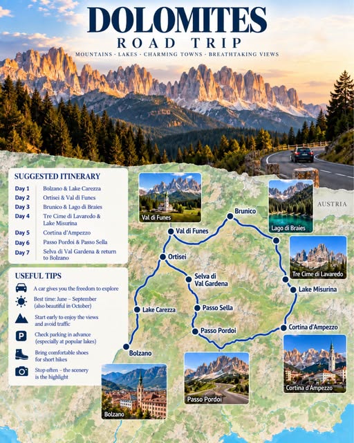 Dolomites Road Trip Through Alpine Scenery