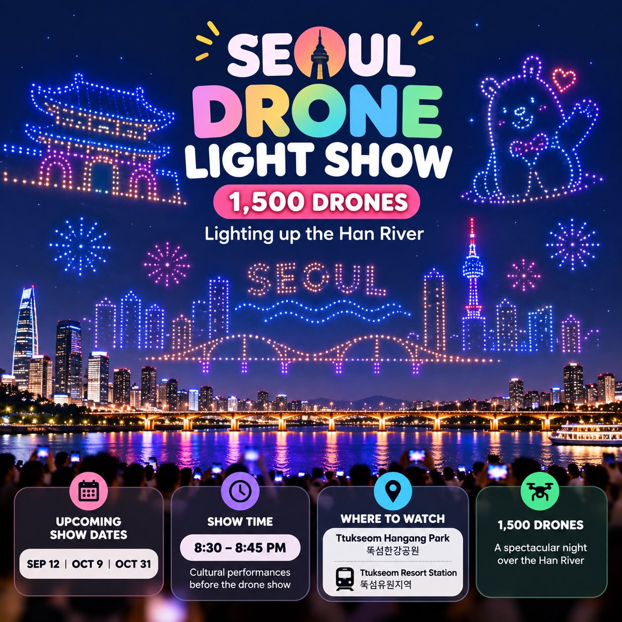 Drone Light Show Over Han River