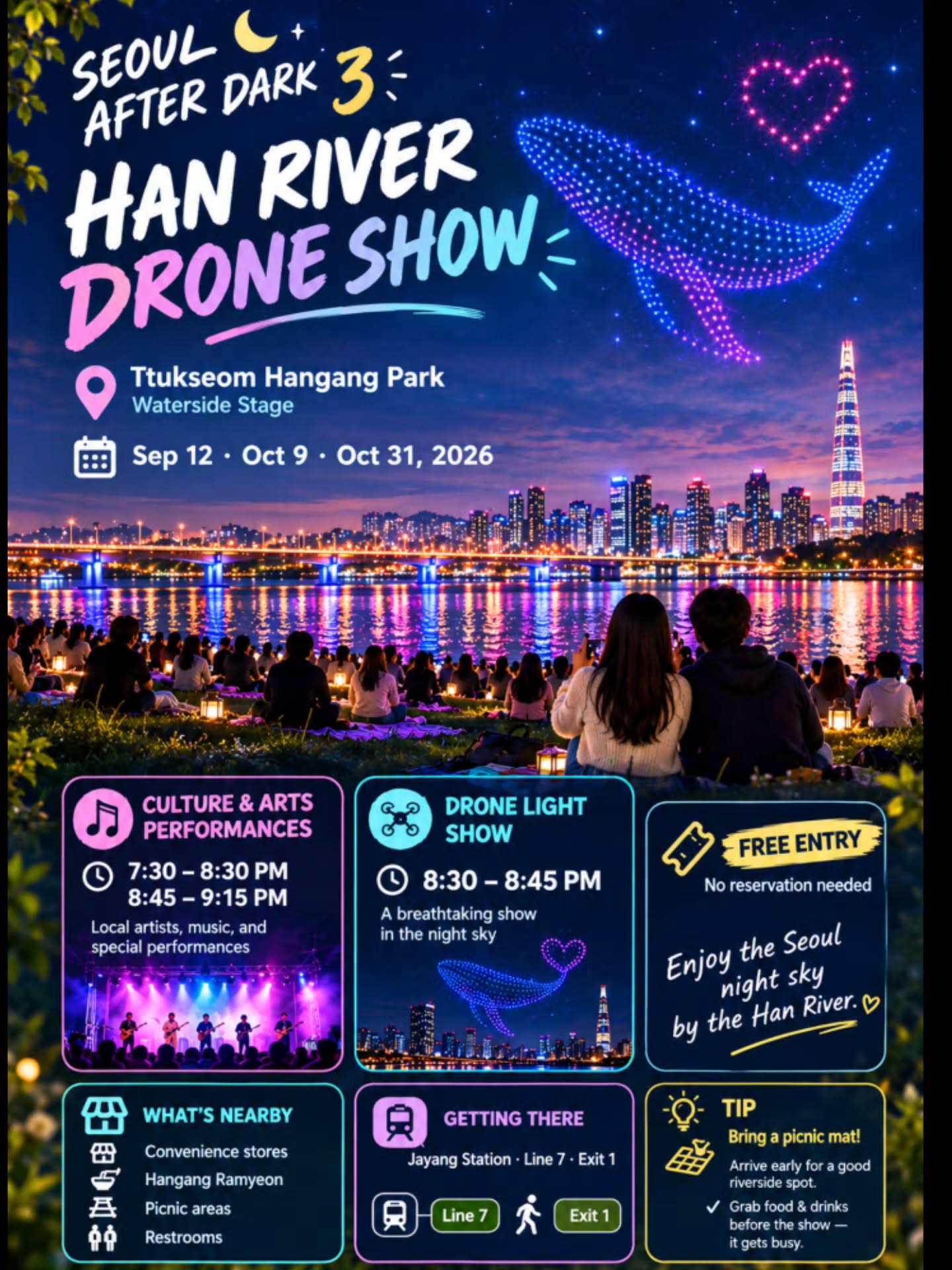 Seoul After Dark Drone Show at Ttukseom