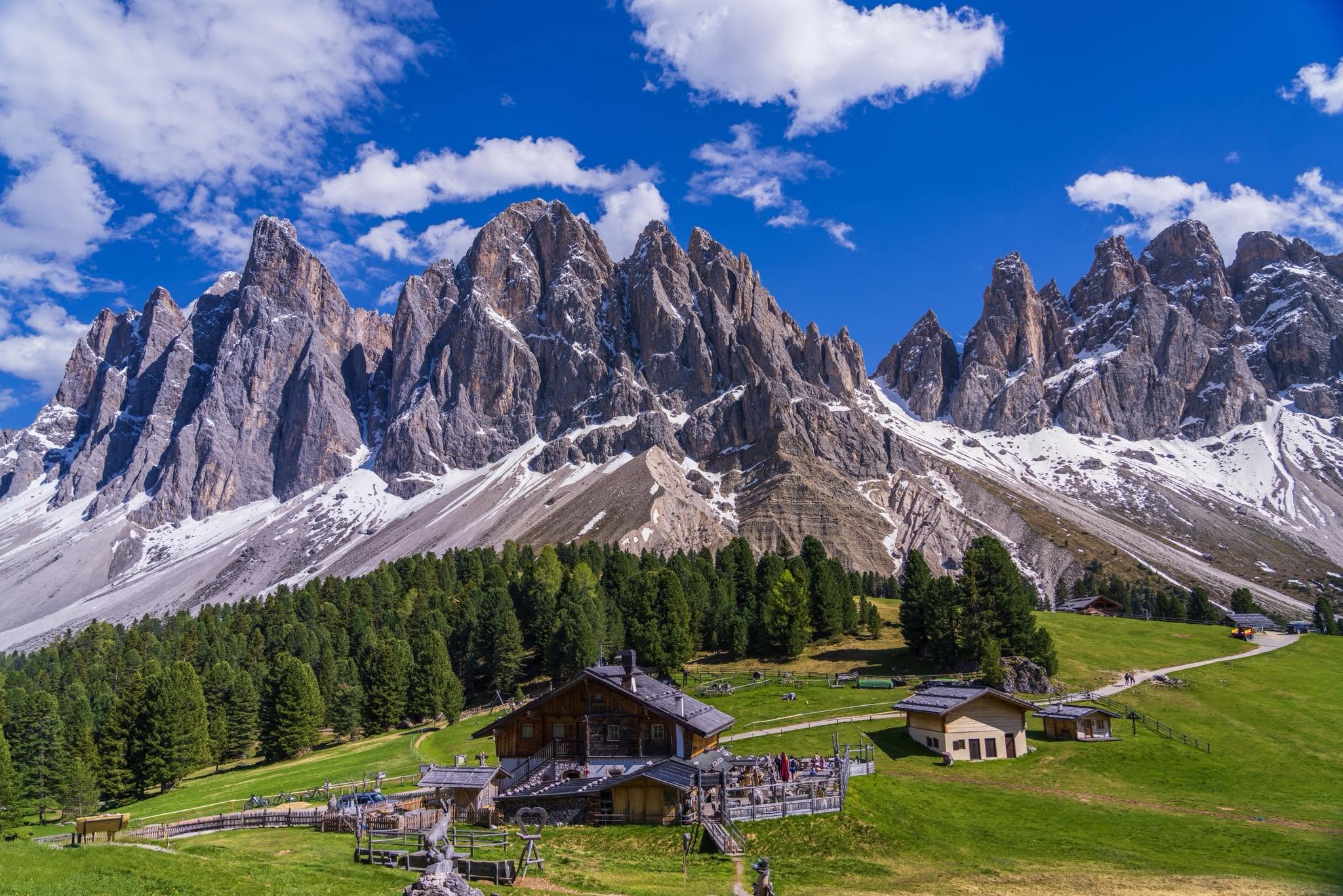 Hiking to Geisleralm in the Dolomites
