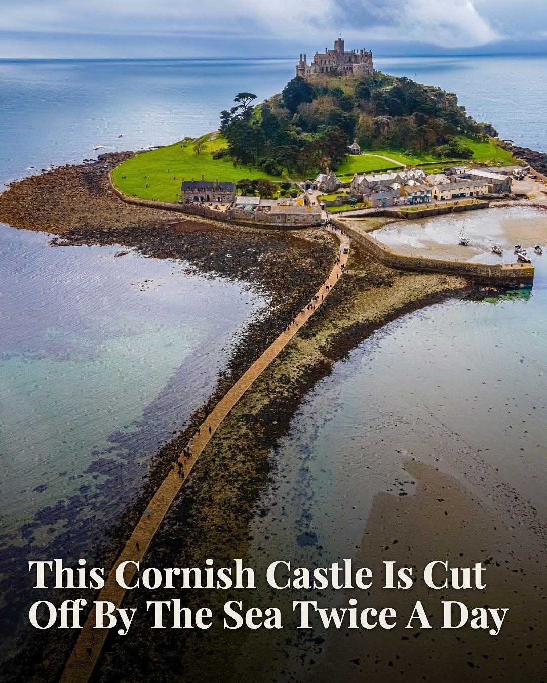 Cornish Castle Cut Off By Tides Daily