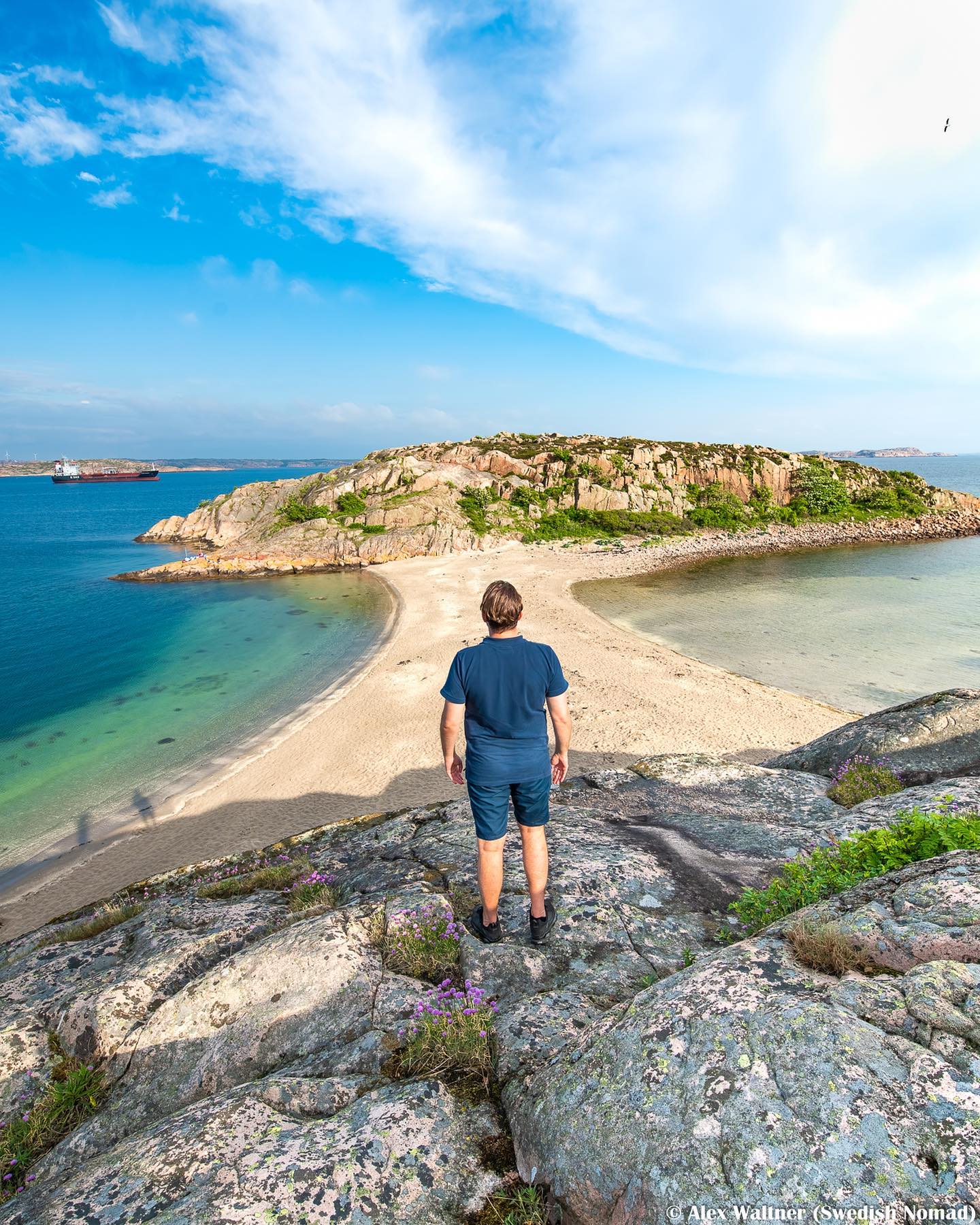Bohus-Malmön's Rocky Outcrop Overlooks Sandy Beach