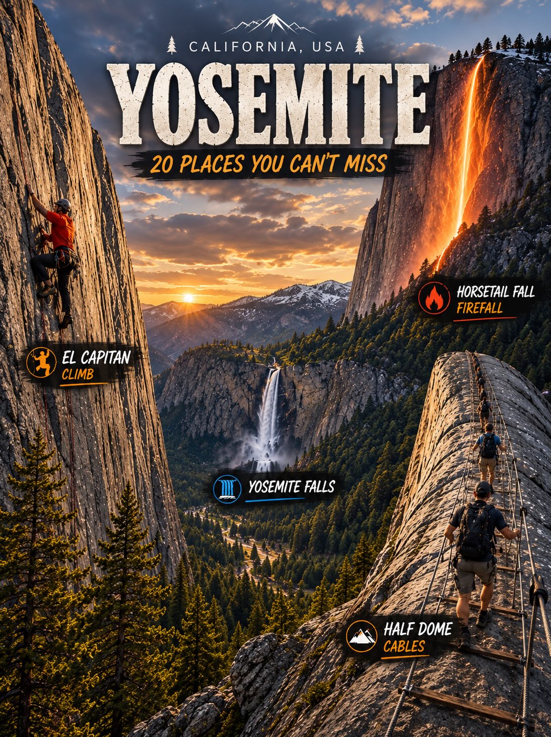 Yosemite National Park: Iconic Granite Cliffs and Waterfalls