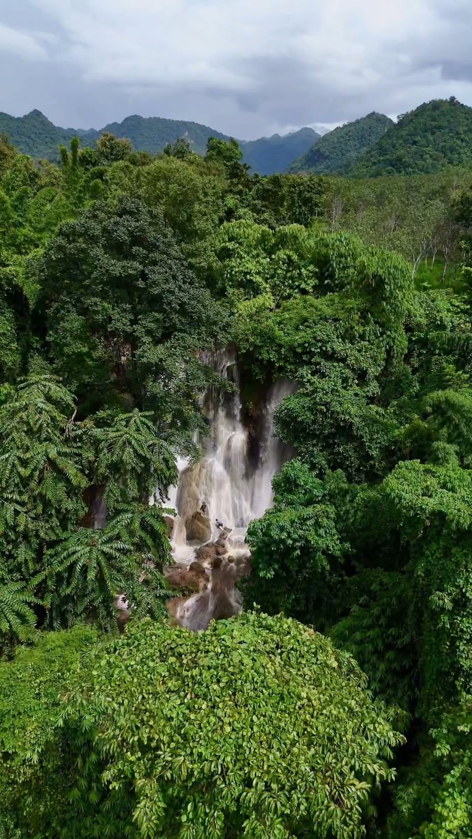 Tad Sadau Waterfall In Lush Green Landscape