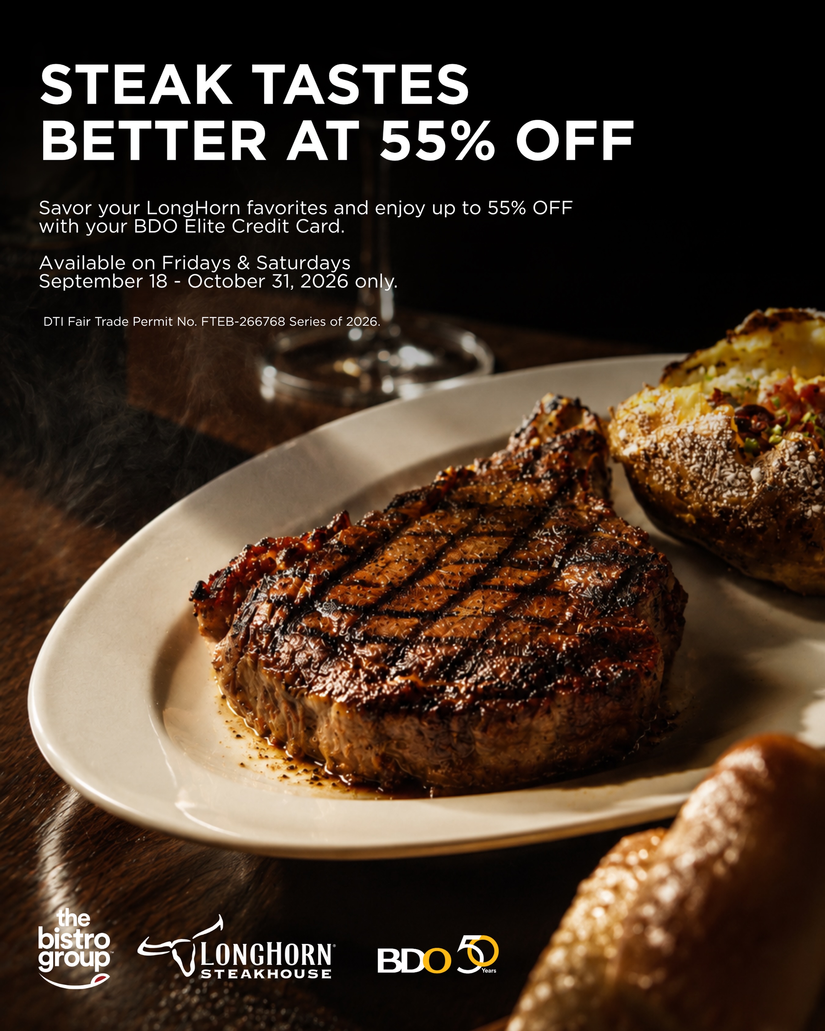 LongHorn Steakhouse BDO Elite Card Dining Deals