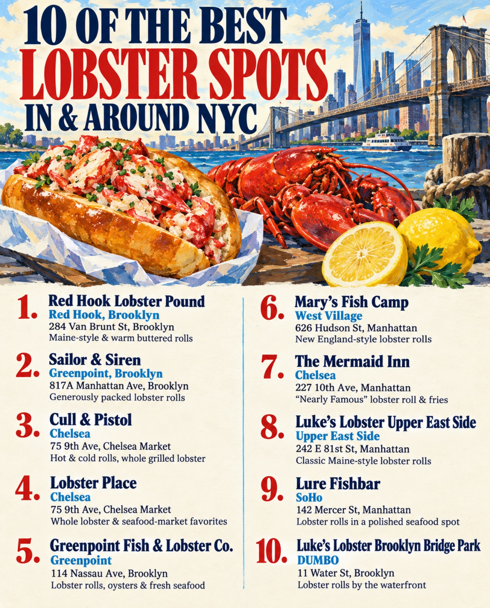 Top Lobster Restaurants in and Around NYC