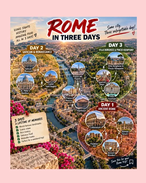 Rome's Iconic Sights: A Three-Day Itinerary