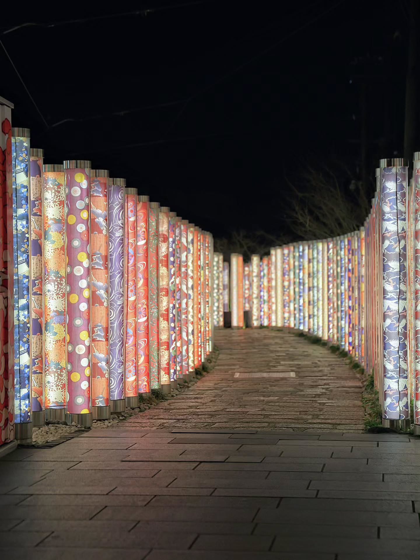 Kyoto Station Features Illuminated Kimono Pillars