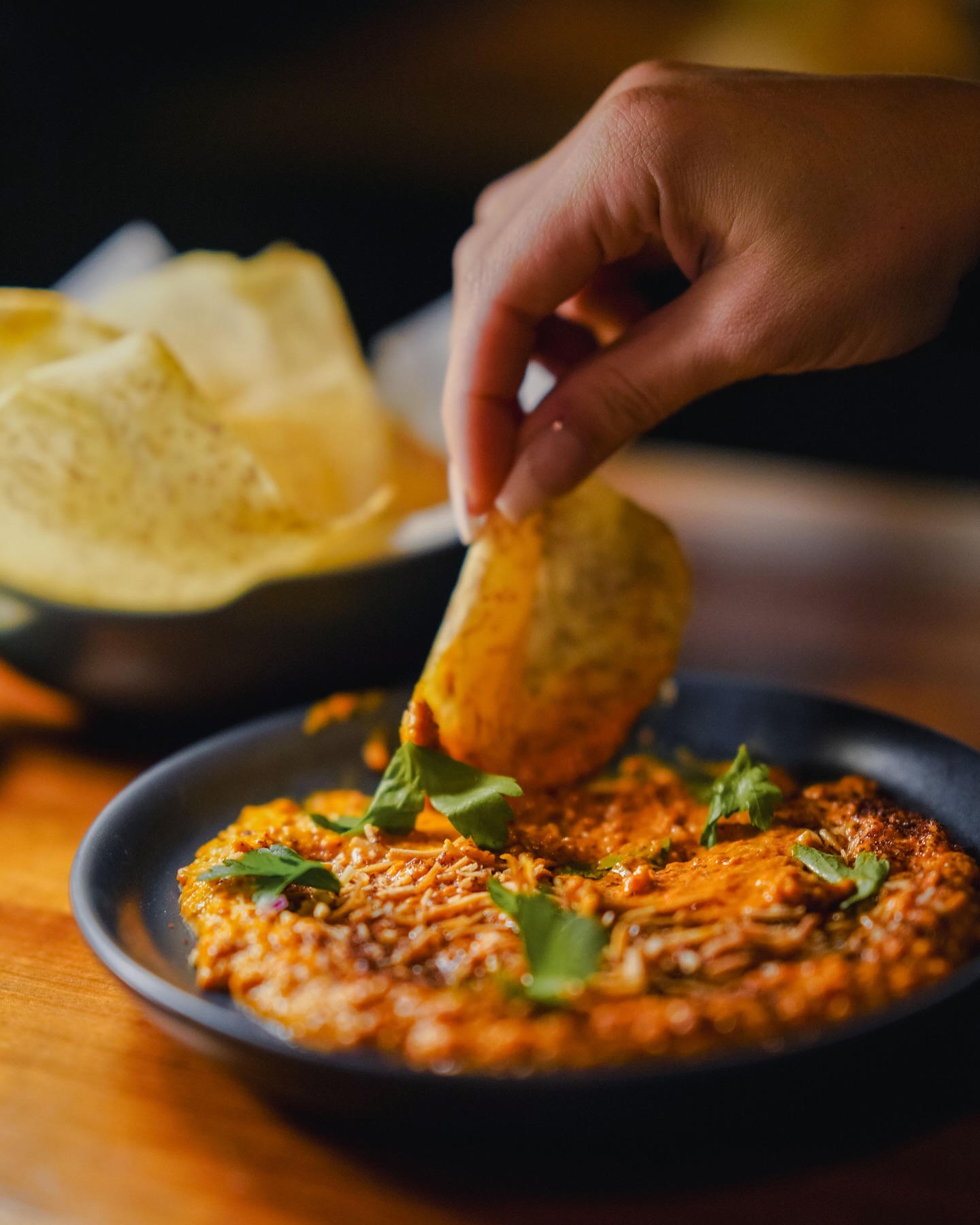 Spicy Hummus and Za'atar Chips at Mr. T