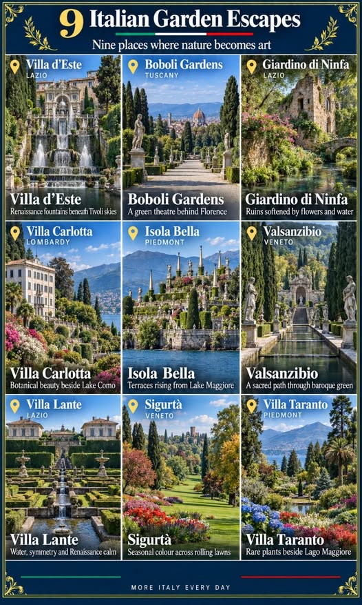 Nine Italian Gardens Feature Historic Villas