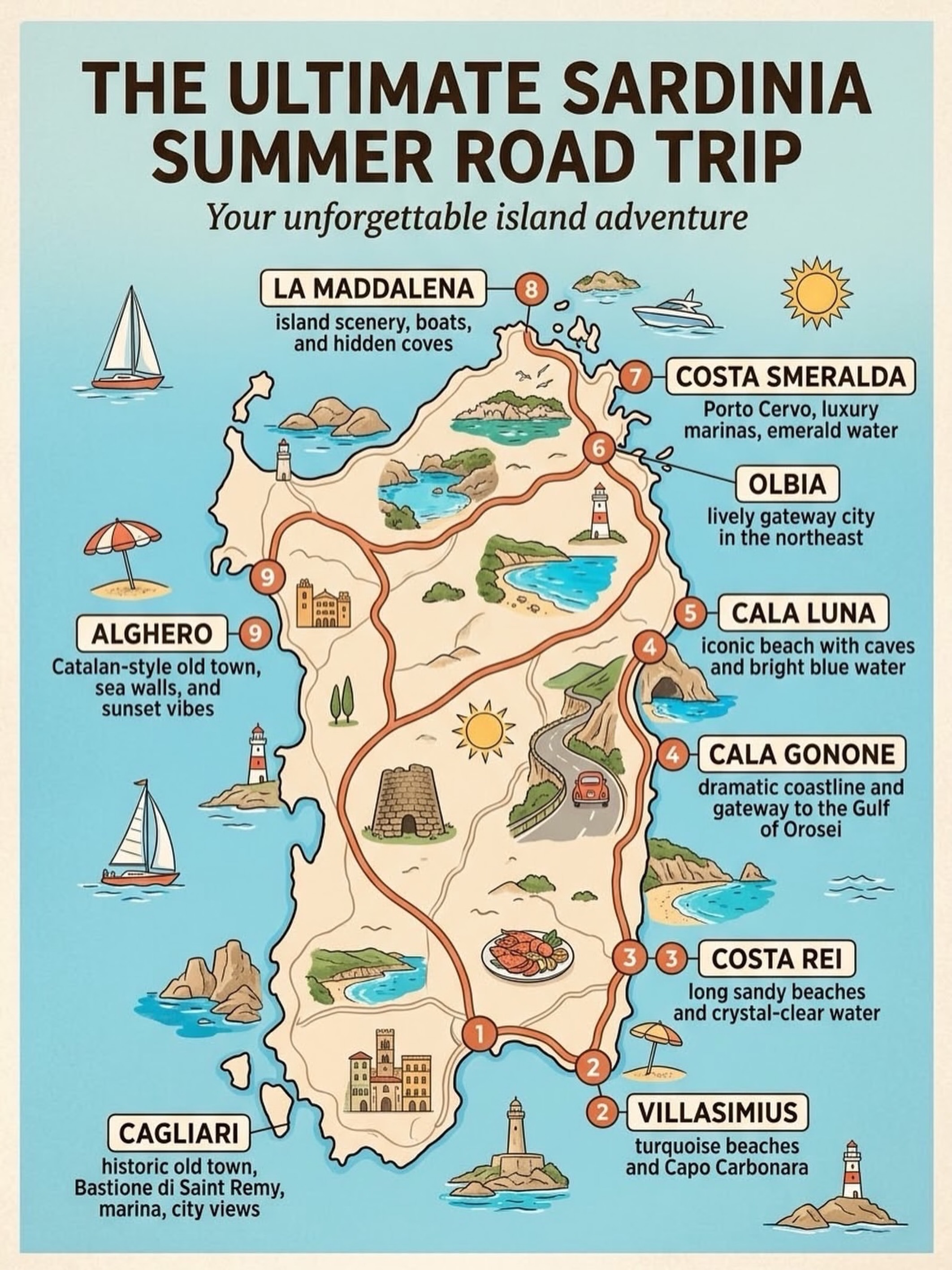 Sardinia Summer Road Trip Destinations