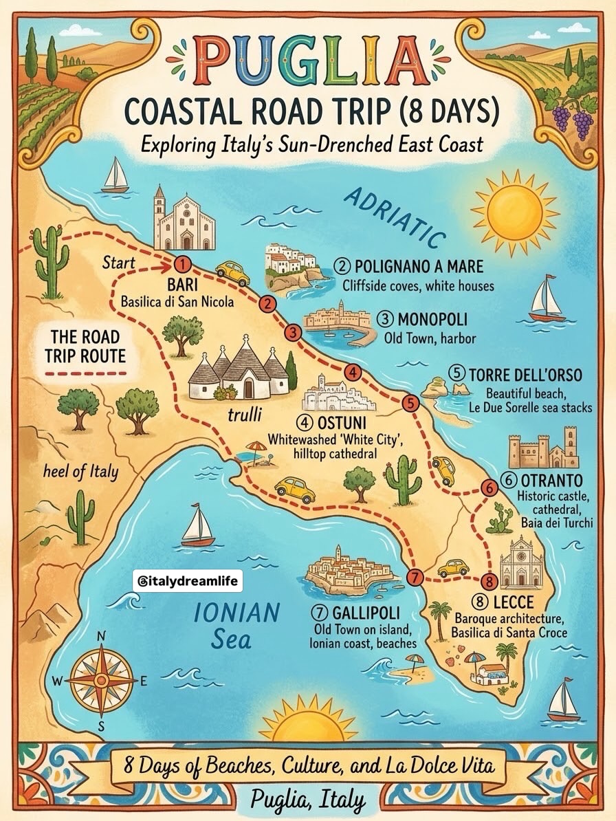 Puglia Road Trip: Coastal Towns and Local Flavors