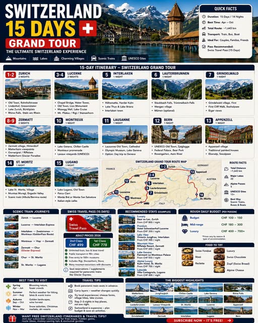 Switzerland's Iconic Cities, Lakes, and Alpine Adventures