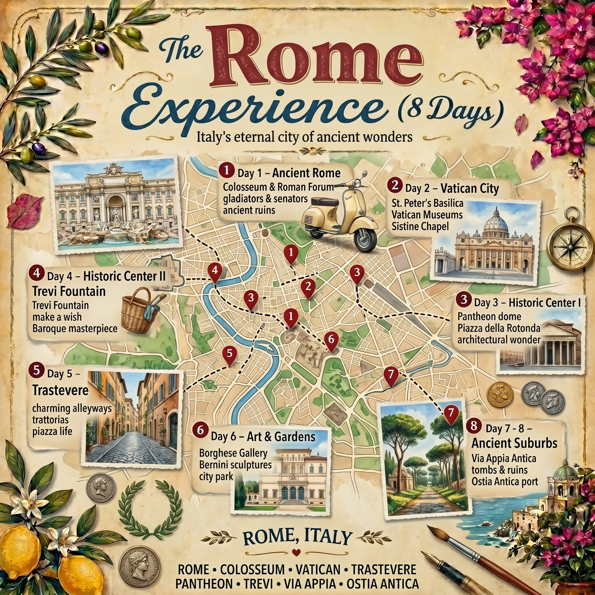 Rome Itinerary: Historical Sites and Neighborhoods