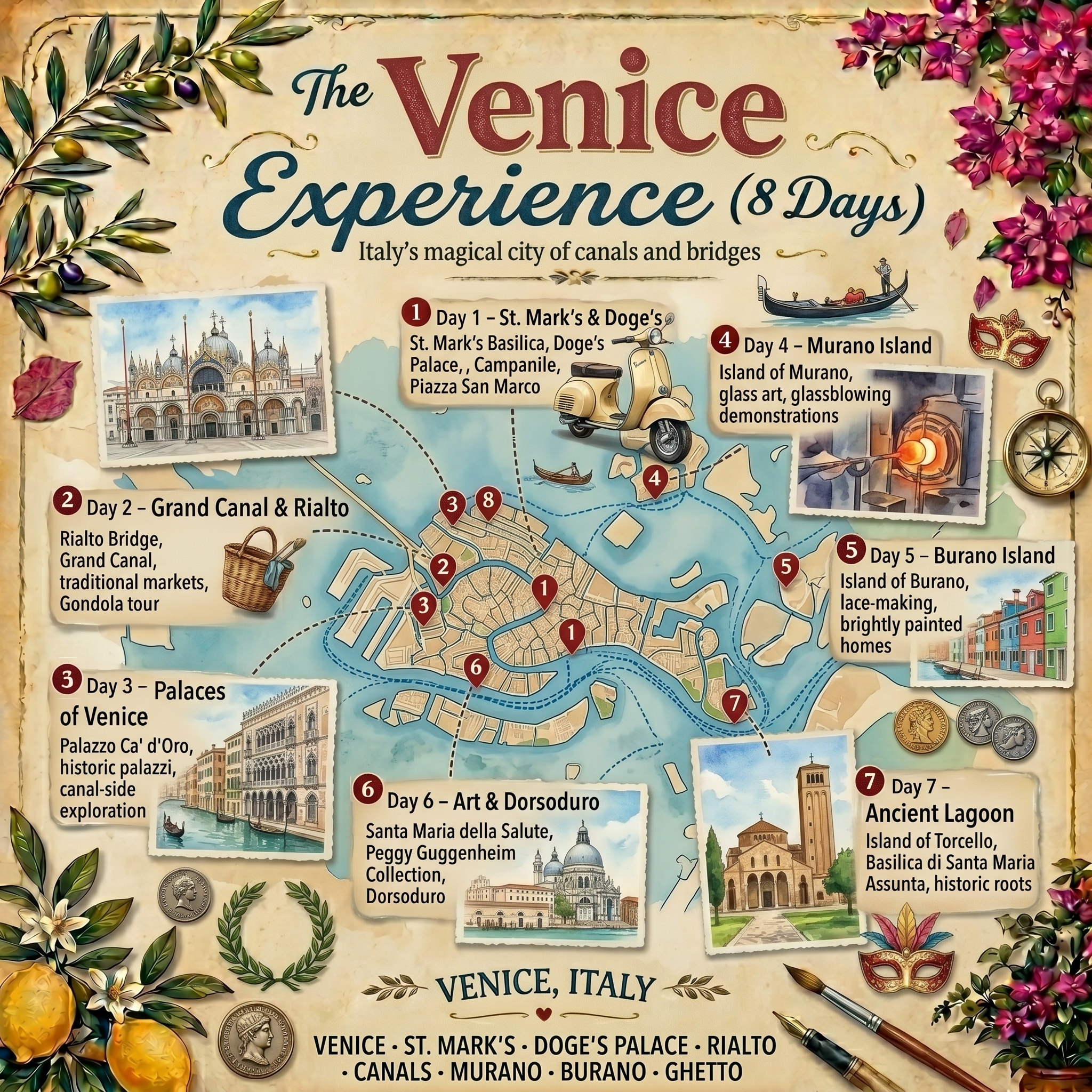 Venice Landmarks and Islands for An 8-Day Itinerary