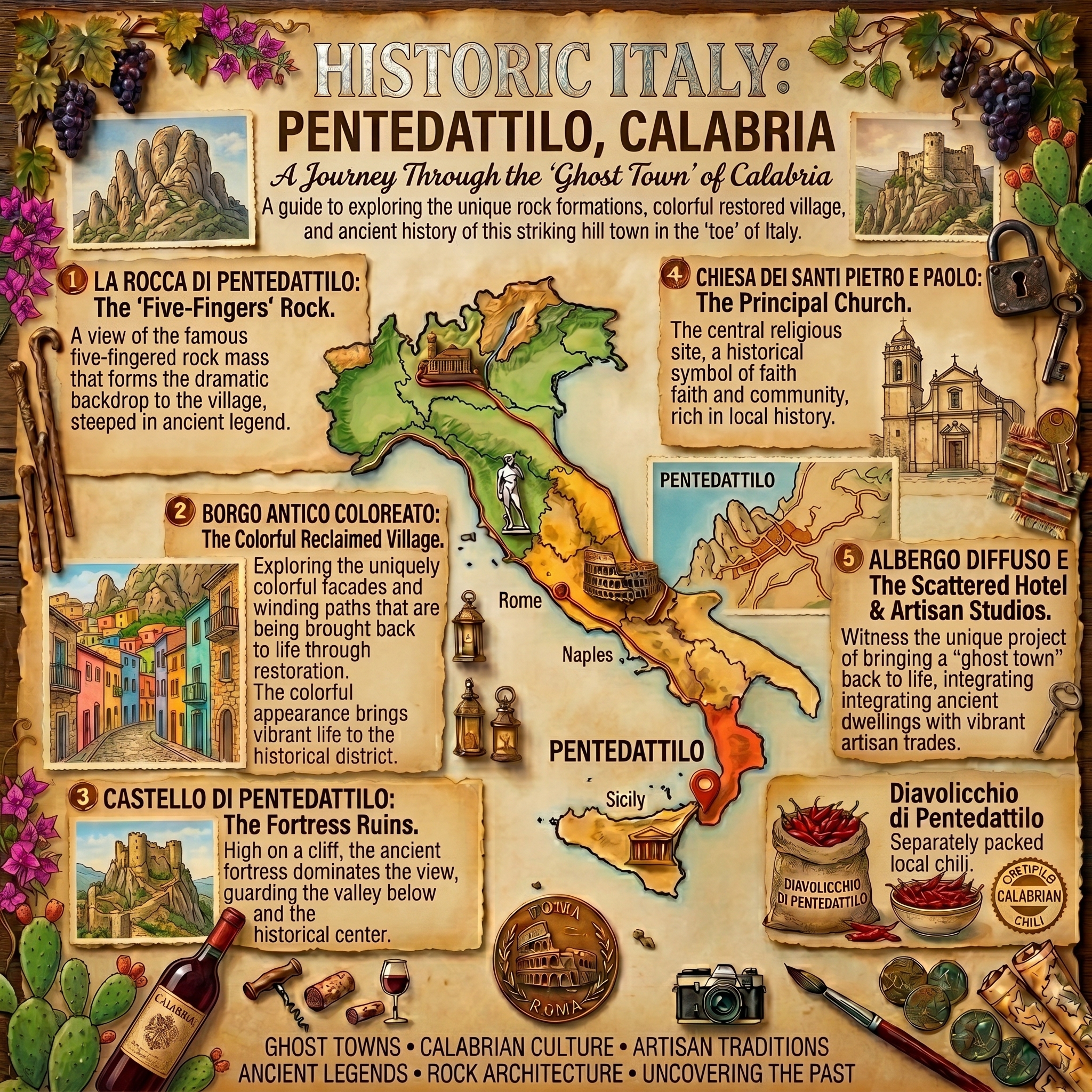Pentedattilo And Santo Stefano Di Sessanio Ghost Towns
