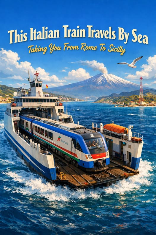Train Ferry to Sicily Past Mount Etna