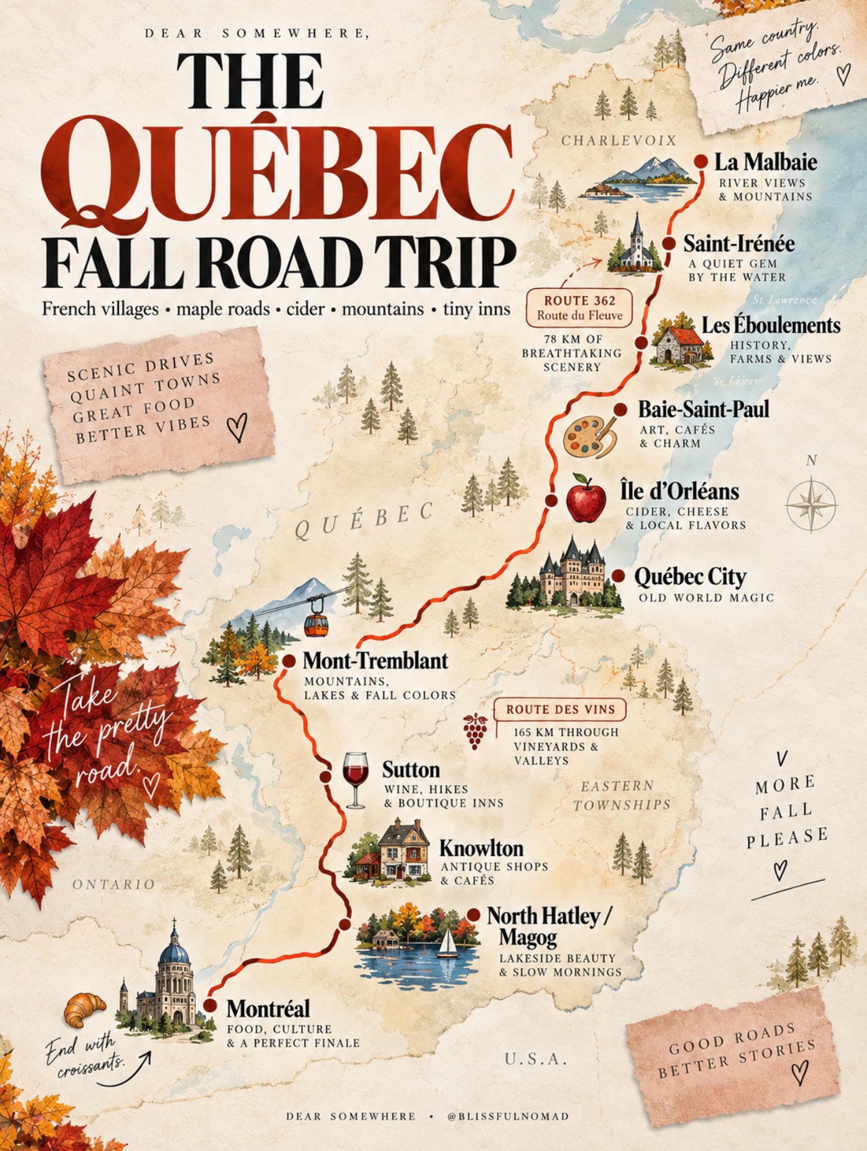 Quebec Fall Road Trip Through Scenic Towns