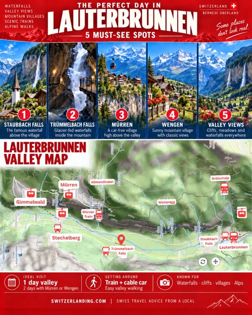 Lauterbrunnen Valley's Waterfalls and Villages