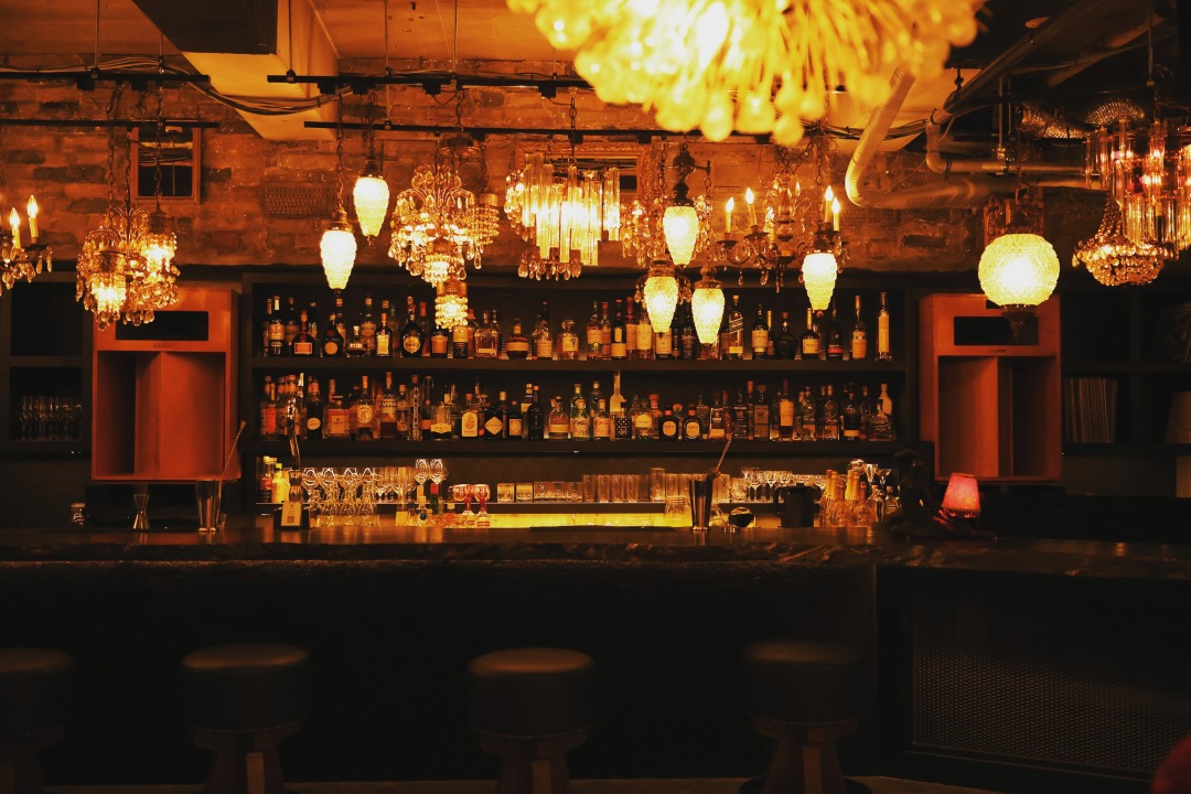 Atmospheric Tokyo Bar with DJ and Vintage Sound System