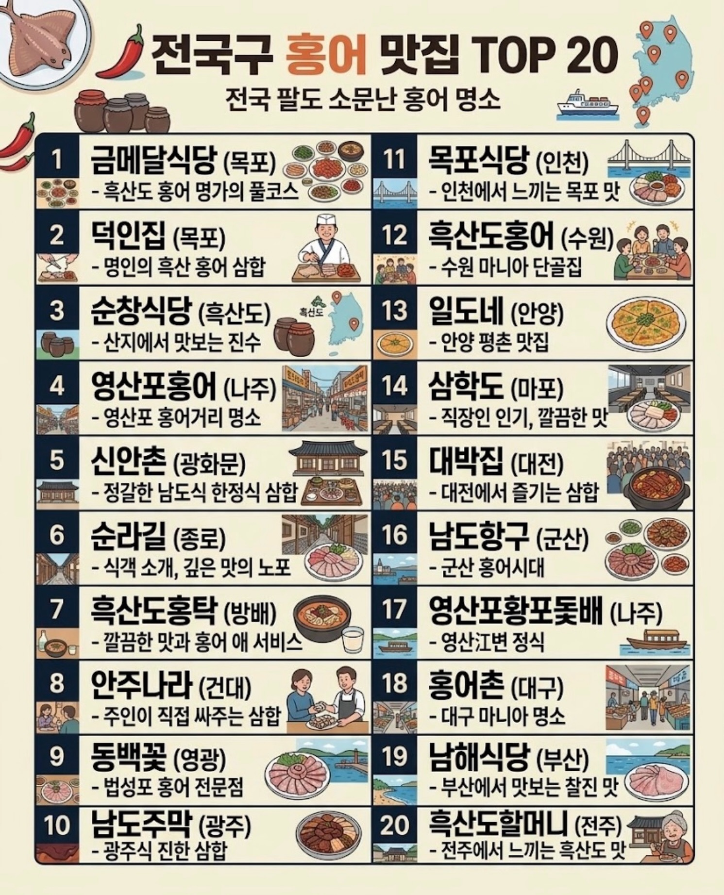 Top Korean Skate Ray Restaurants and Their Specialties