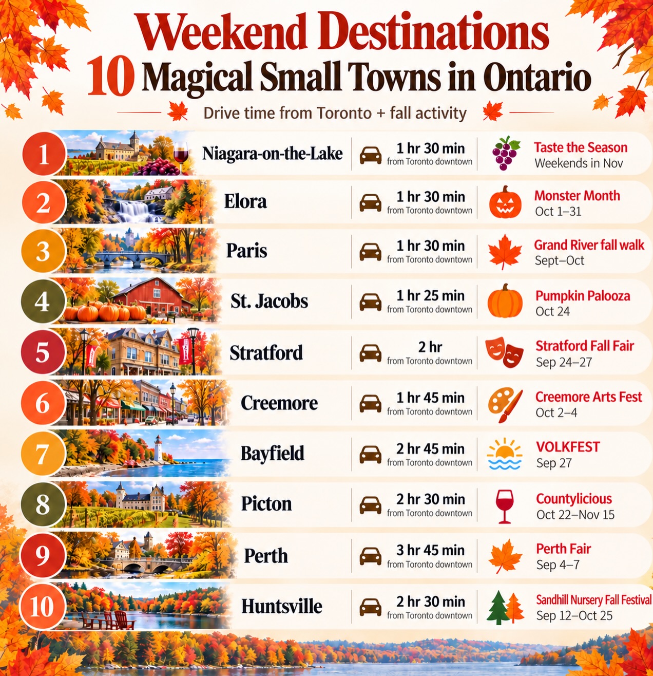10 Places in Ontario