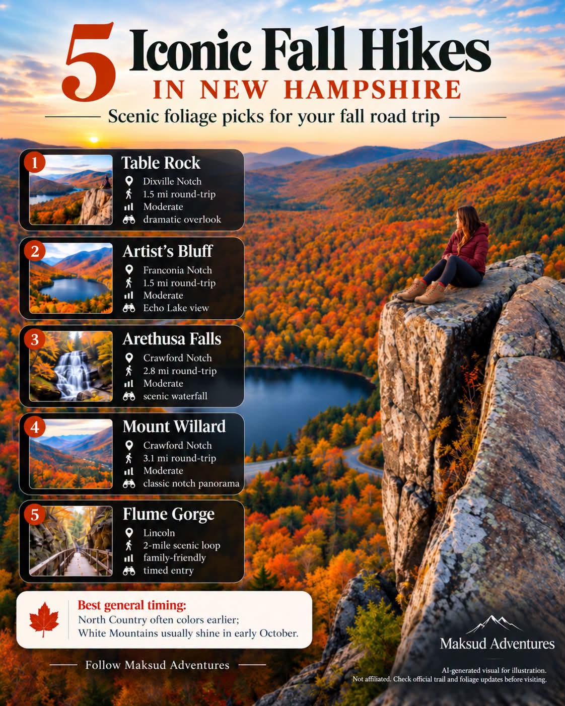 Iconic New Hampshire Fall Foliage Hikes And Scenic Spots