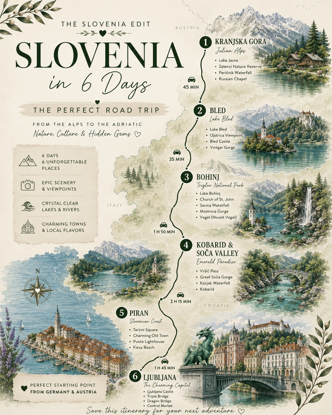 Slovenia Road Trip: Lakes, Rivers, and Coastal Towns