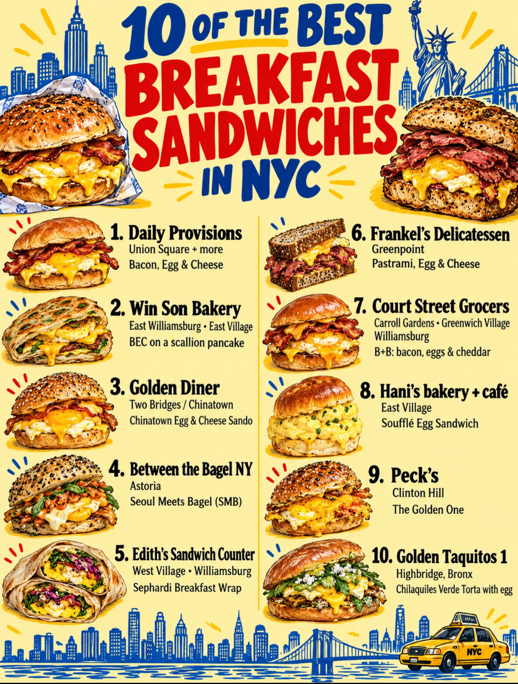 Top 10 NYC Breakfast Sandwiches