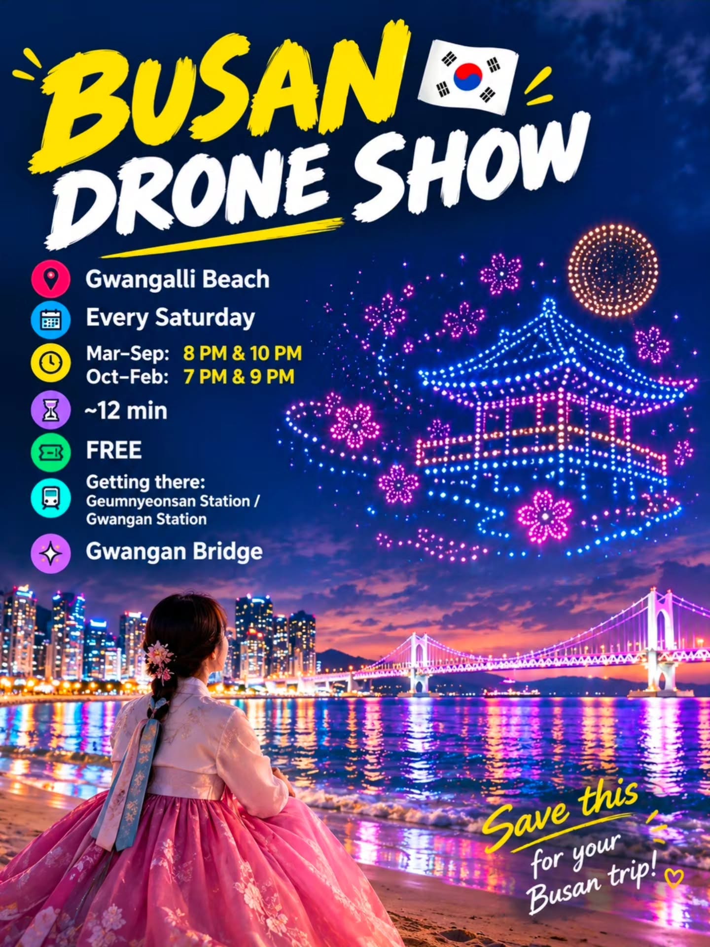 Busan Drone Show Gwangalli Beach Views