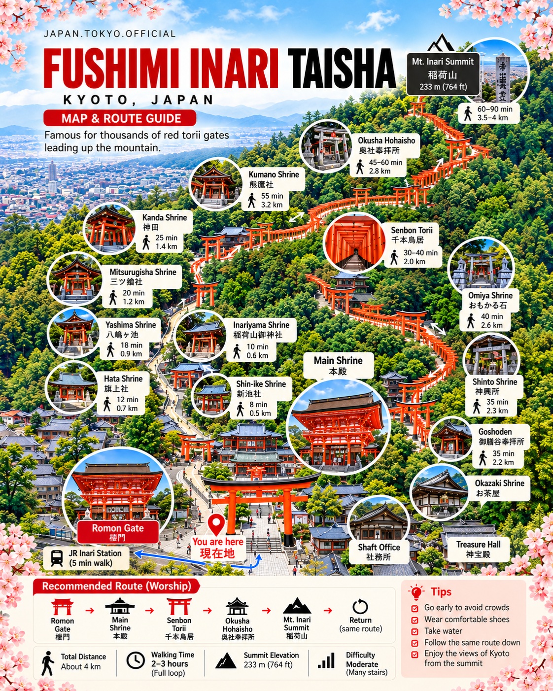 Kyoto's Fushimi Inari Shrine and Surrounding Attractions