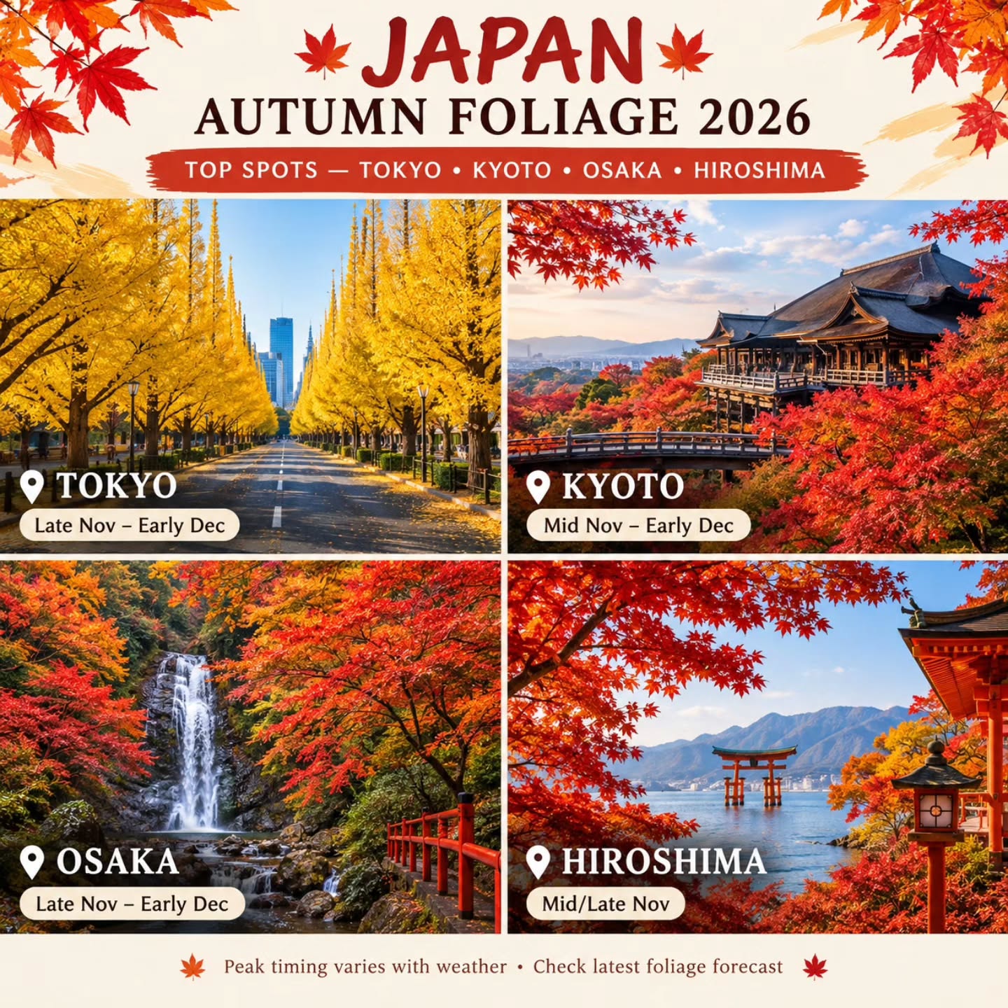 Autumn Foliage Destinations in Japan's Major Cities
