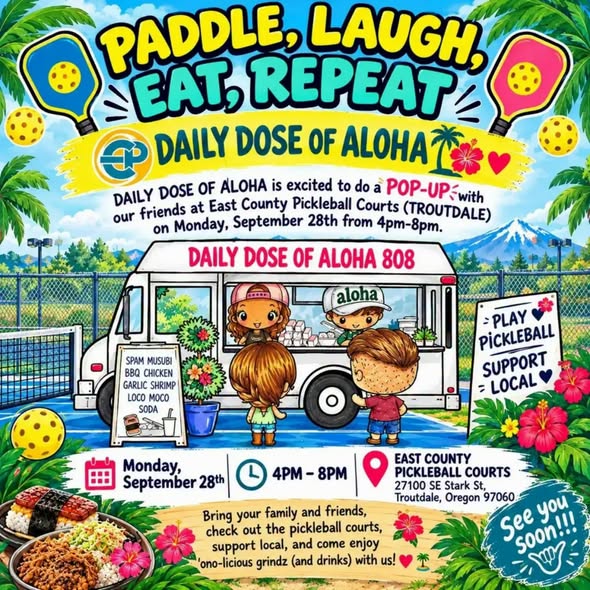 Hawaiian Food Pop-Up at Pickleball Courts