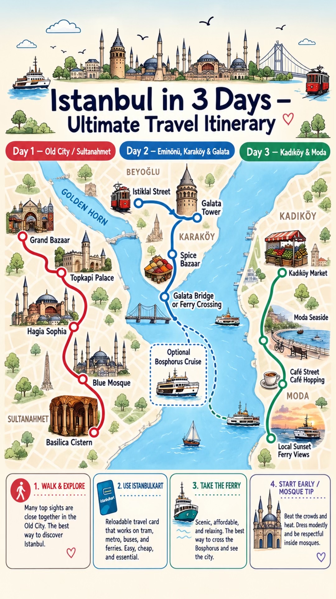 Istanbul: Food, Shopping, and Sightseeing Itinerary