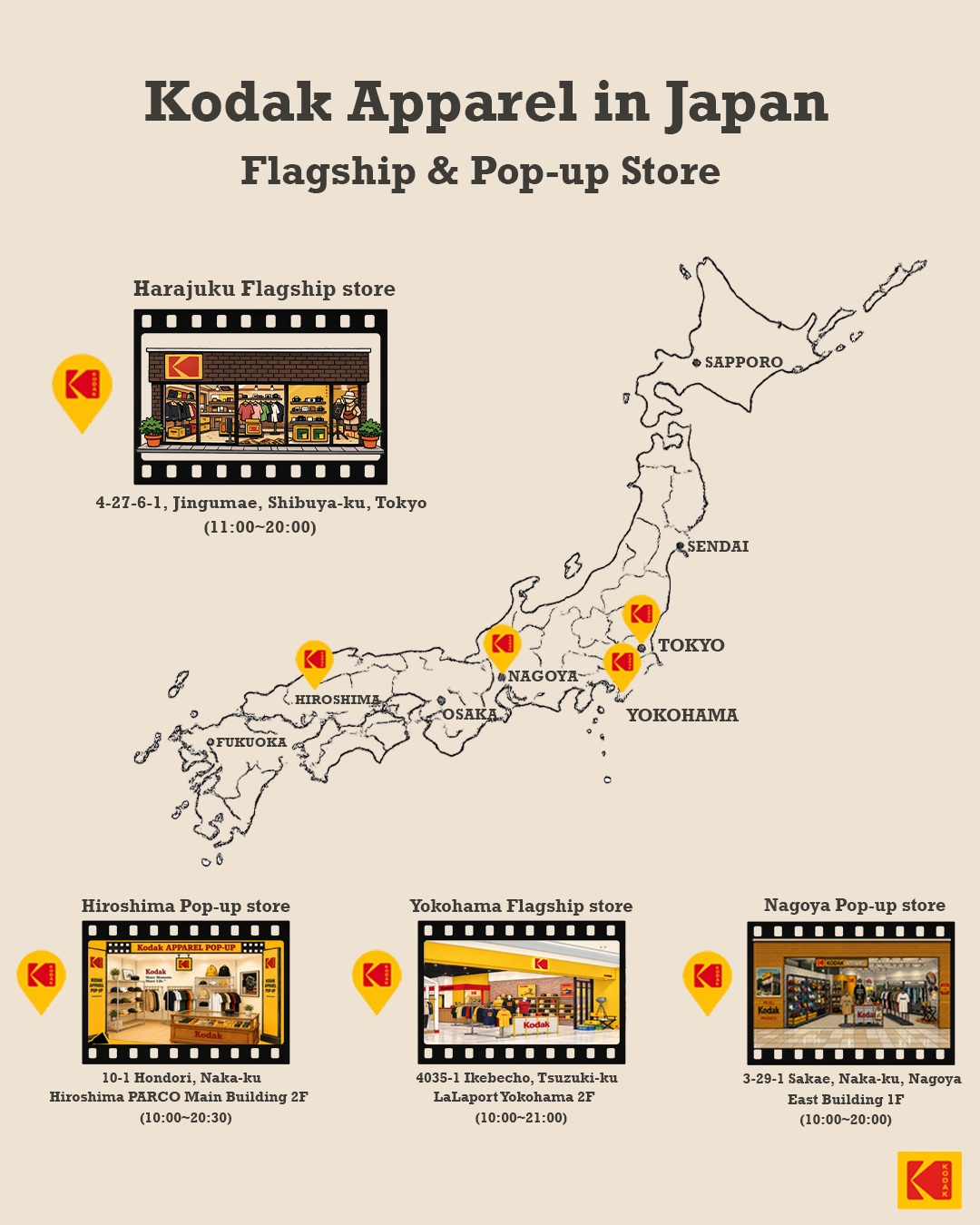 Kodak Apparel Pop-Ups Across Japan