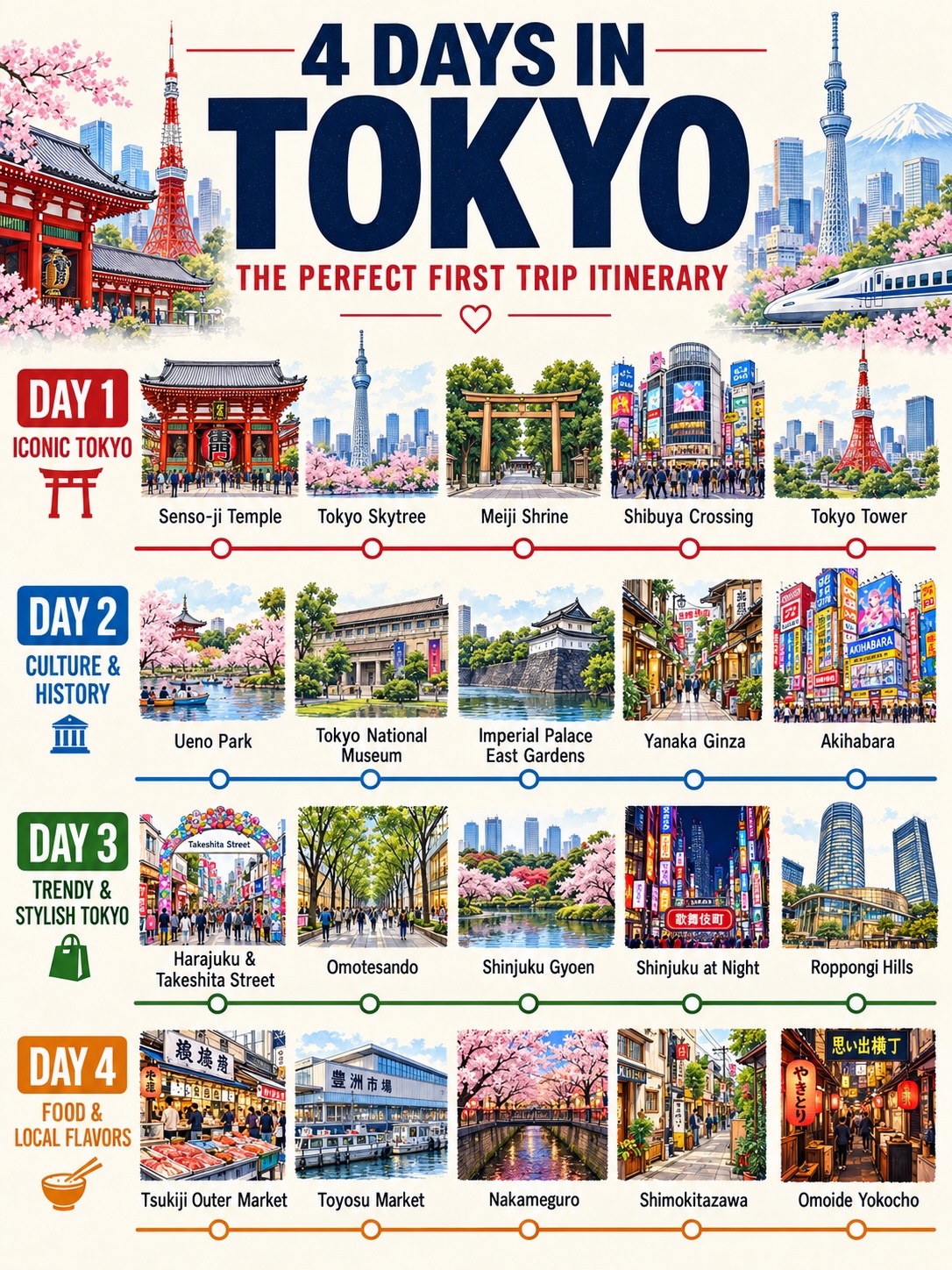 Tokyo Itinerary: Popular Landmarks, Markets, and Nightlife