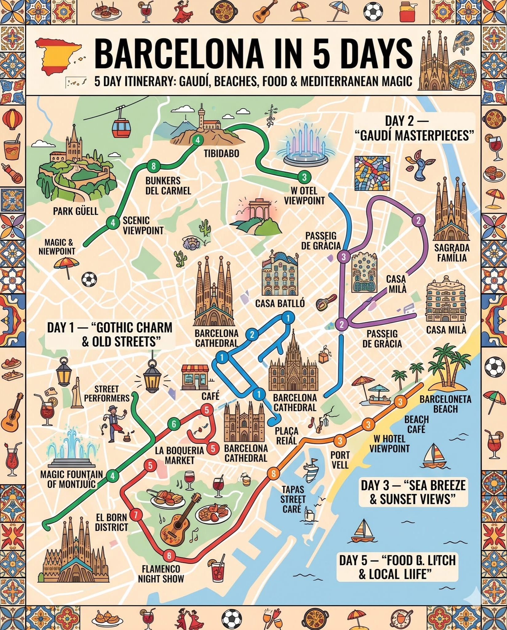 Barcelona's 5-Day Itinerary: Gaudí, Beach & Food