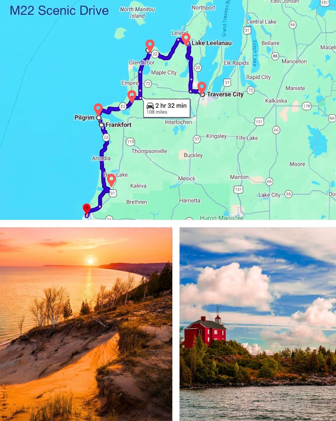 Eleven Towns And Stops Along Michigan's M22 Scenic Route