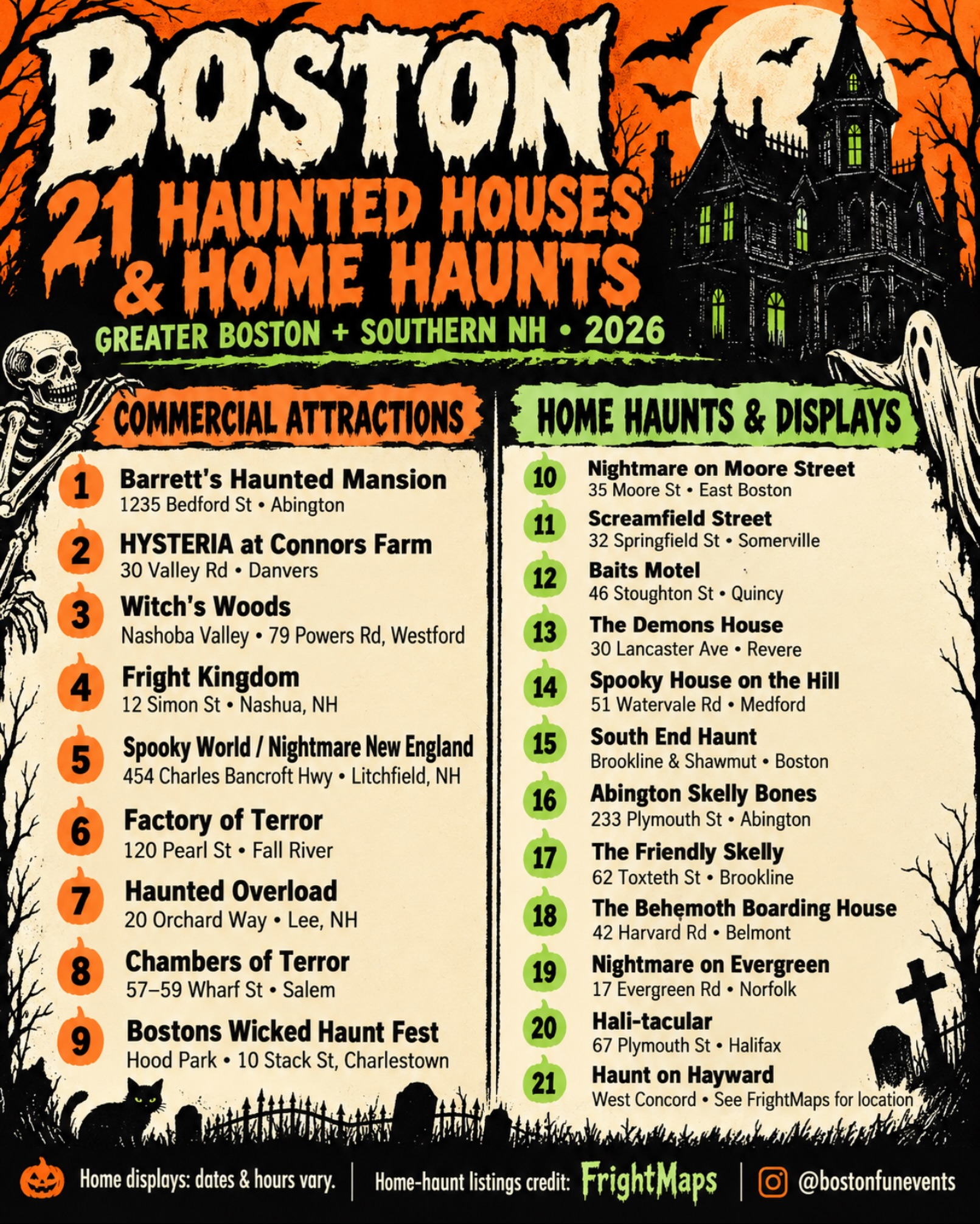 Haunted Attractions Near Boston and New Hampshire