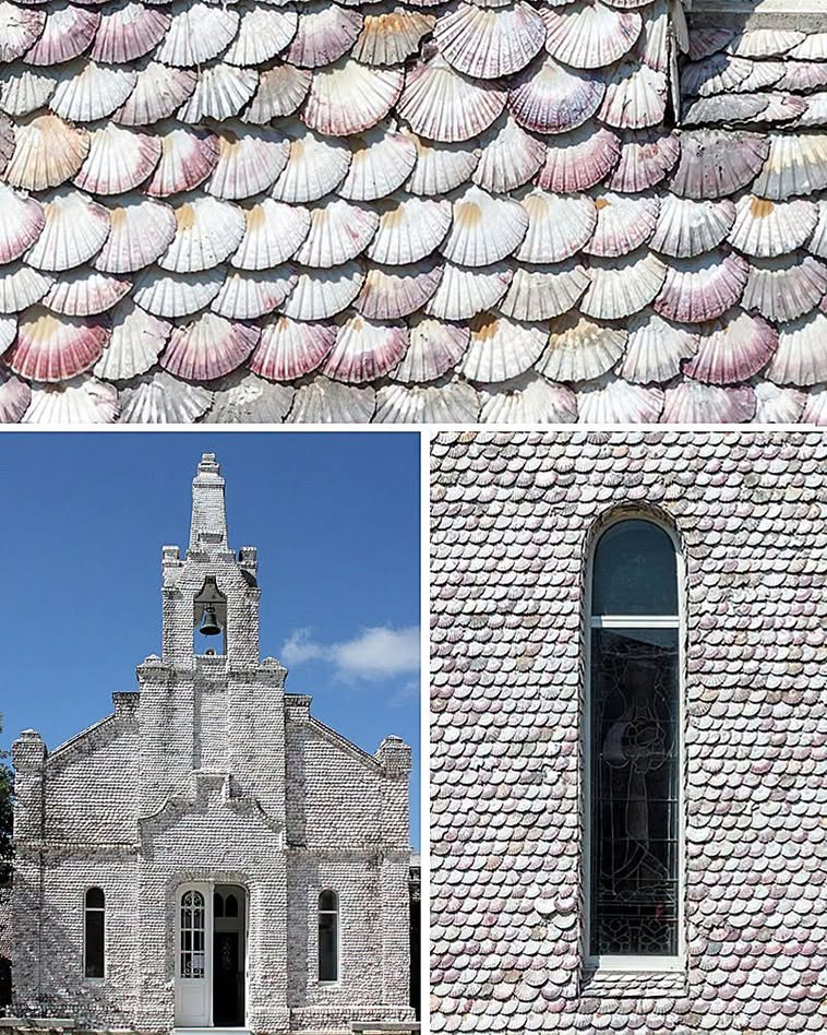 Island Chapels Covered in Scallop Shells