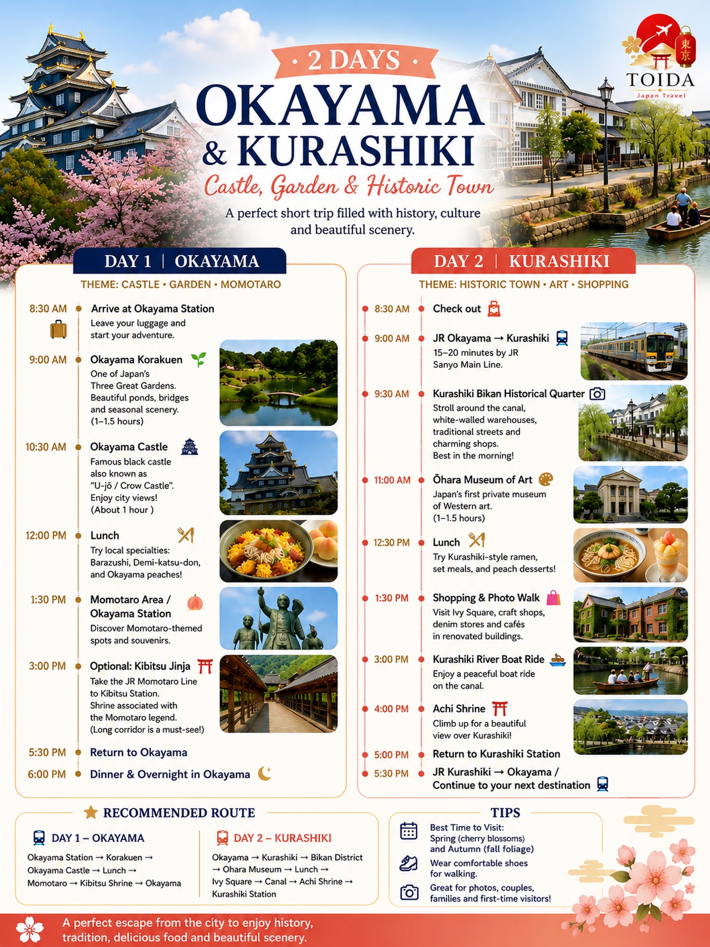Explore Okayama and Kurashiki: Castles, Gardens, and History