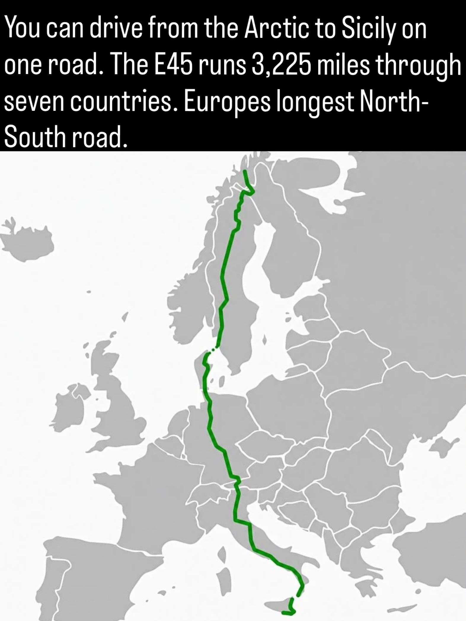 European Road Trip from Arctic to Sicily