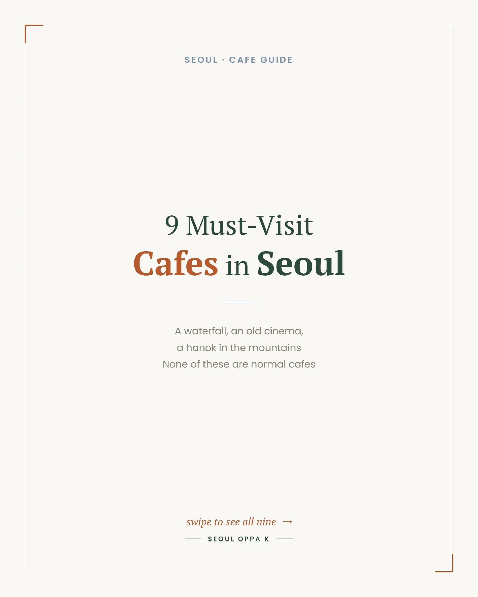 Unique Seoul Cafes With Unusual Settings