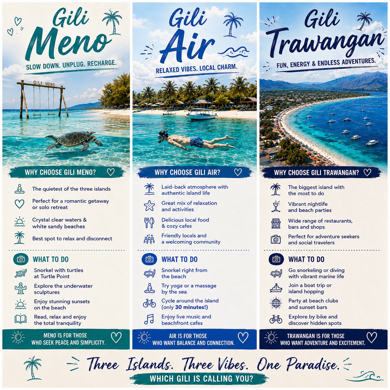 Gili Islands: Unique Vibes and Activities