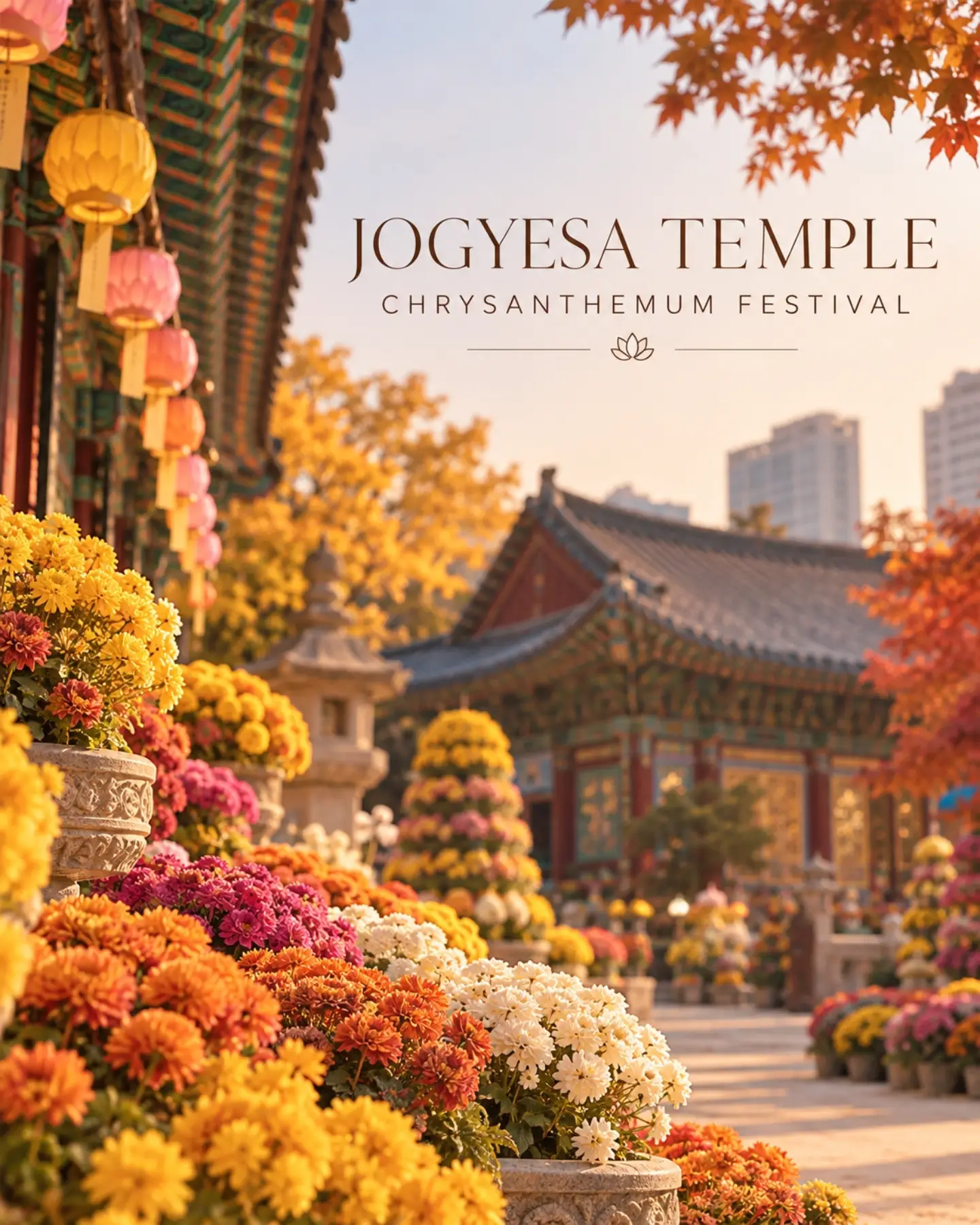 Jogyesa Temple Blooms With Chrysanthemums