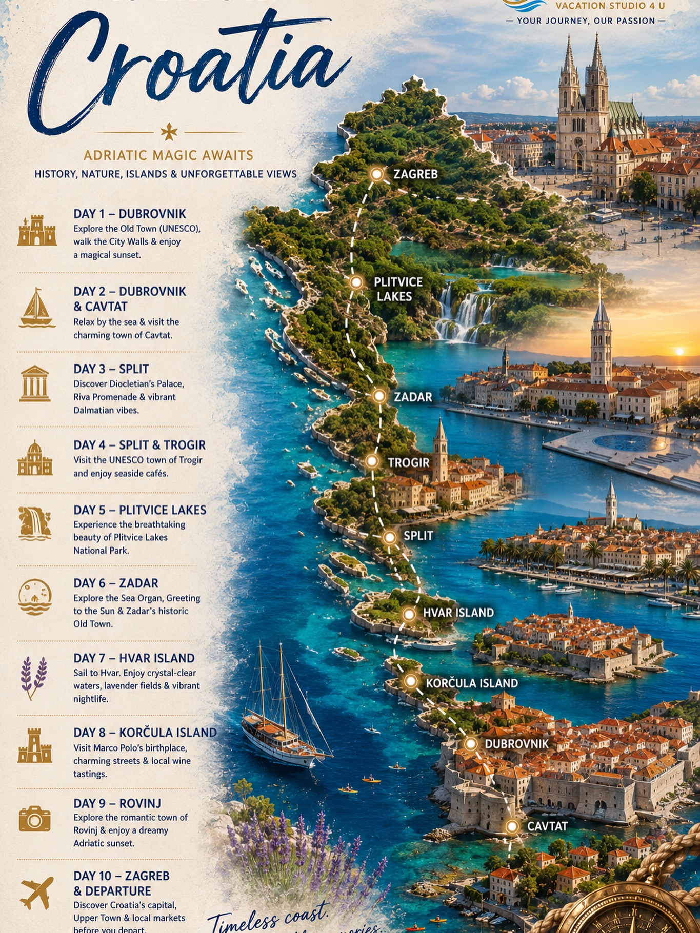 Croatia's Top Destinations For A Ten-Day Trip