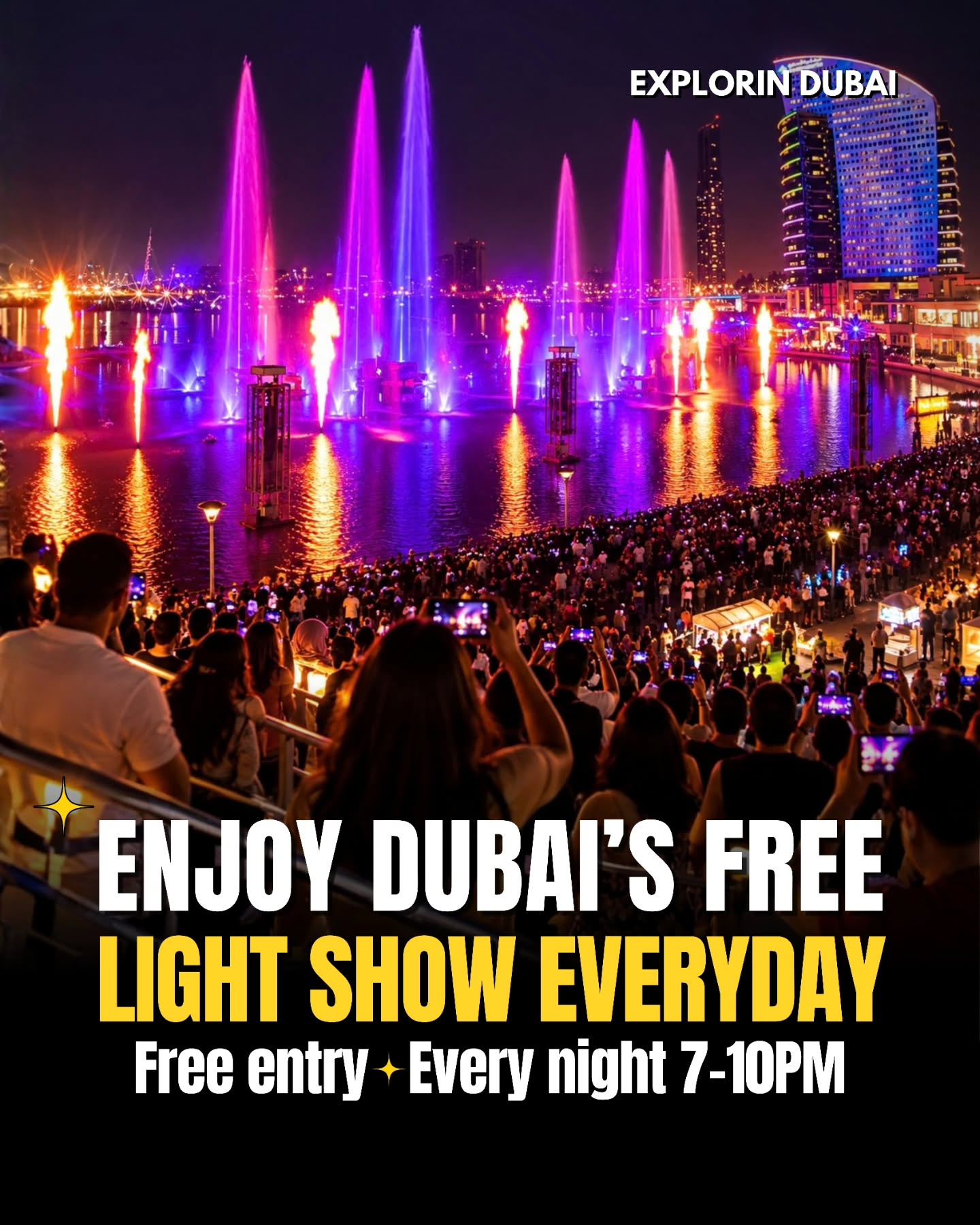 Free Nightly Laser Show At Dubai Festival City