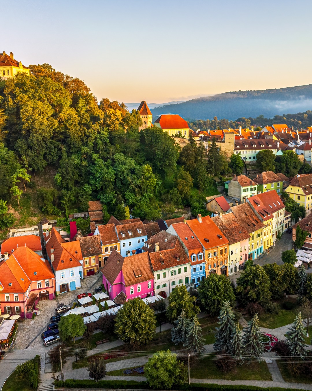Medieval Sighișoara's Colorful Architectural Charm